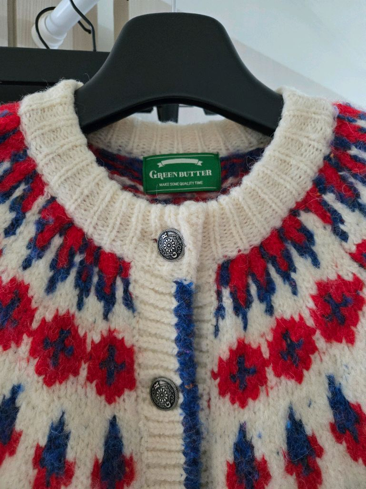 그린버터 부클 노르딕 가디건 이미지