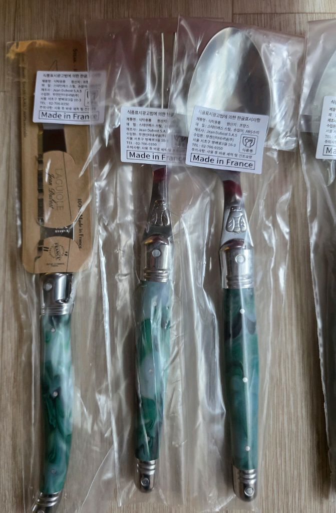 장듀보 라귀올 커트러리 6P 세트 프랑스산 디너 3종 2인 6P 세트 그린마블 블랙마블새상품--2