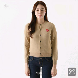 꼼데가르송 x 인베이더 픽셀 와펜 울가디건 M 22SS