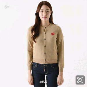 꼼데가르송 x 인베이더 픽셀 와펜 울가디건 M 22SS