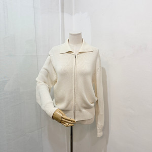 아이보리 카라 지퍼가디건 긴팔니트가디건 4199