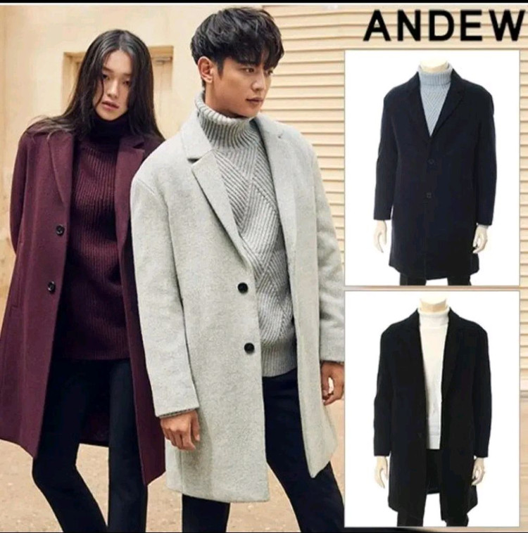 앤듀 겨울 누빔코트 90~95 남녀공용 와인 이미지