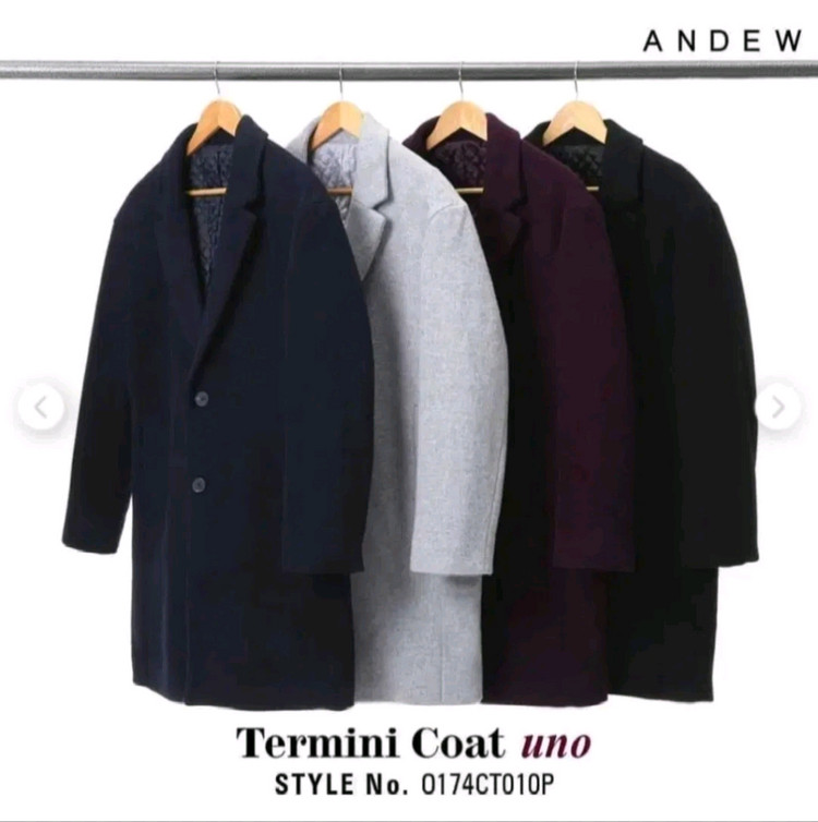 앤듀 겨울 누빔코트 90~95 남녀공용 와인 이미지