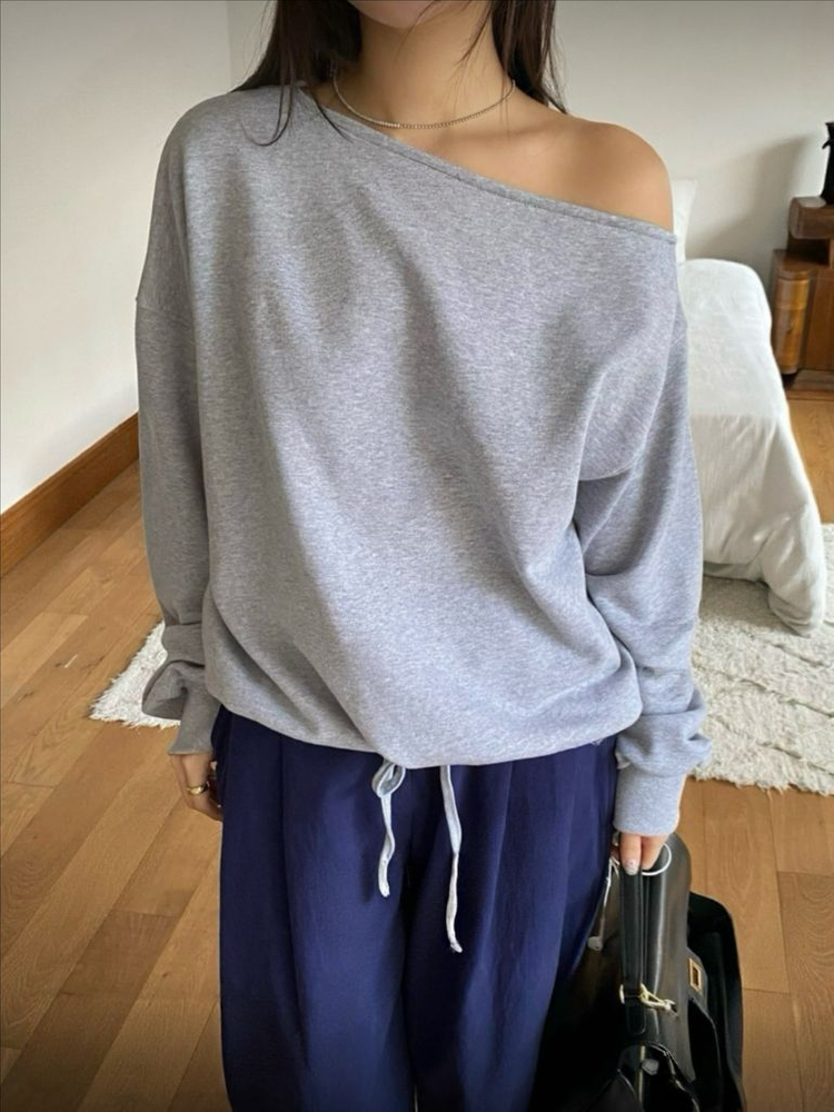 <새상품> 오프숄더 맨투맨 4color--2