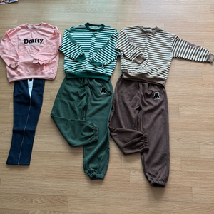 140 맨투맨 +바지 상하복 3세트 (6벌)