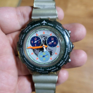 빈티지 스와치 아쿠아크로노 손목시계 이미지