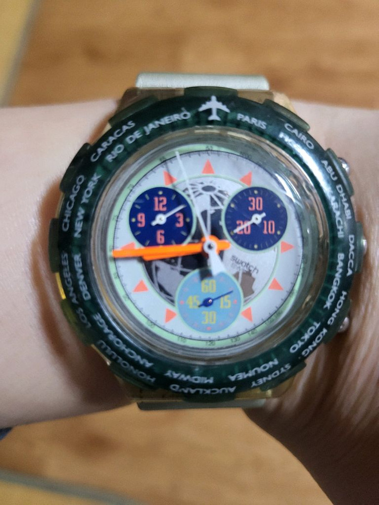 빈티지 스와치 아쿠아크로노 손목시계 이미지