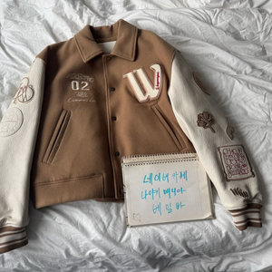 48)우영미 바시티 자켓 베이지