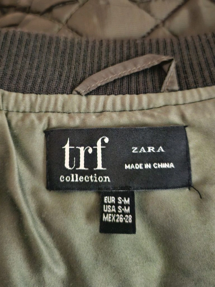 자라 TRF 카키 퀼팅 봄버 자켓 오버핏 간절기 아우터 이미지