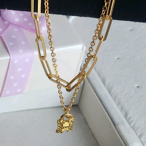 24k 순금 2줄 목걸이 5돈+18고리