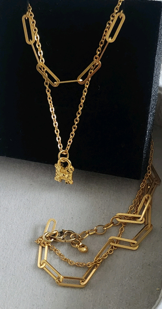 24k 순금 2줄 목걸이 5돈+18고리--2