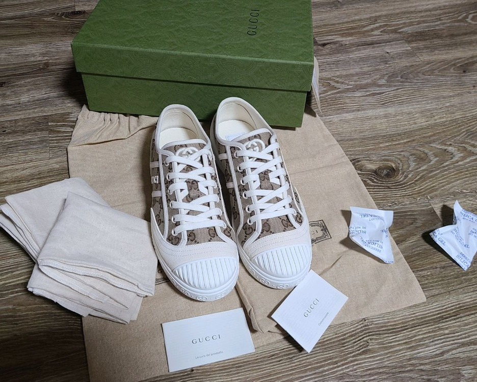 (새상품급)구찌 캔버스 스니커즈 명품신발운동화나이키아식스아디다스루이비통프라다디올샤넬로로피아나에르메스--0