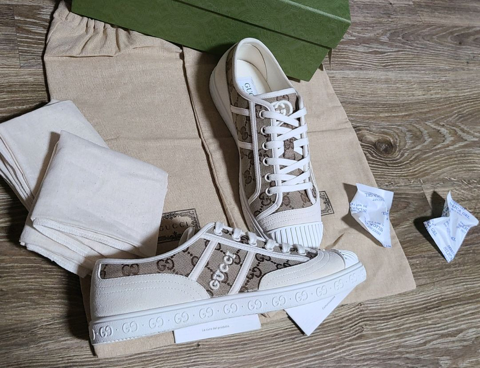 (새상품급)구찌 캔버스 스니커즈 명품신발운동화나이키아식스아디다스루이비통프라다디올샤넬로로피아나에르메스--5