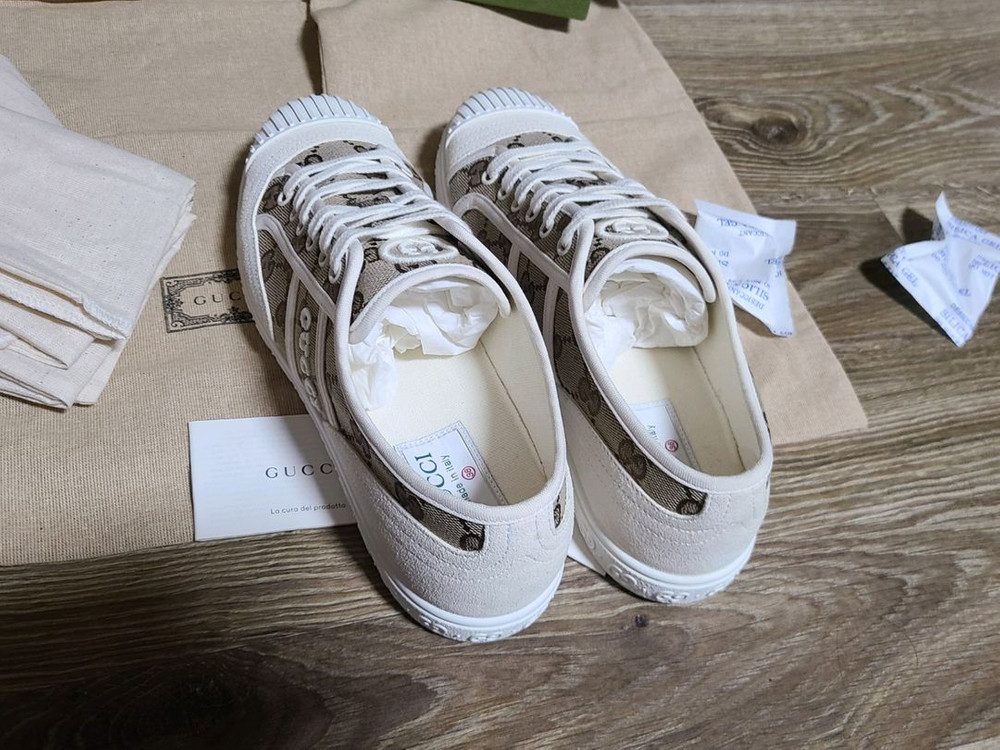 (새상품급)구찌 캔버스 스니커즈 명품신발운동화나이키아식스아디다스루이비통프라다디올샤넬로로피아나에르메스--6