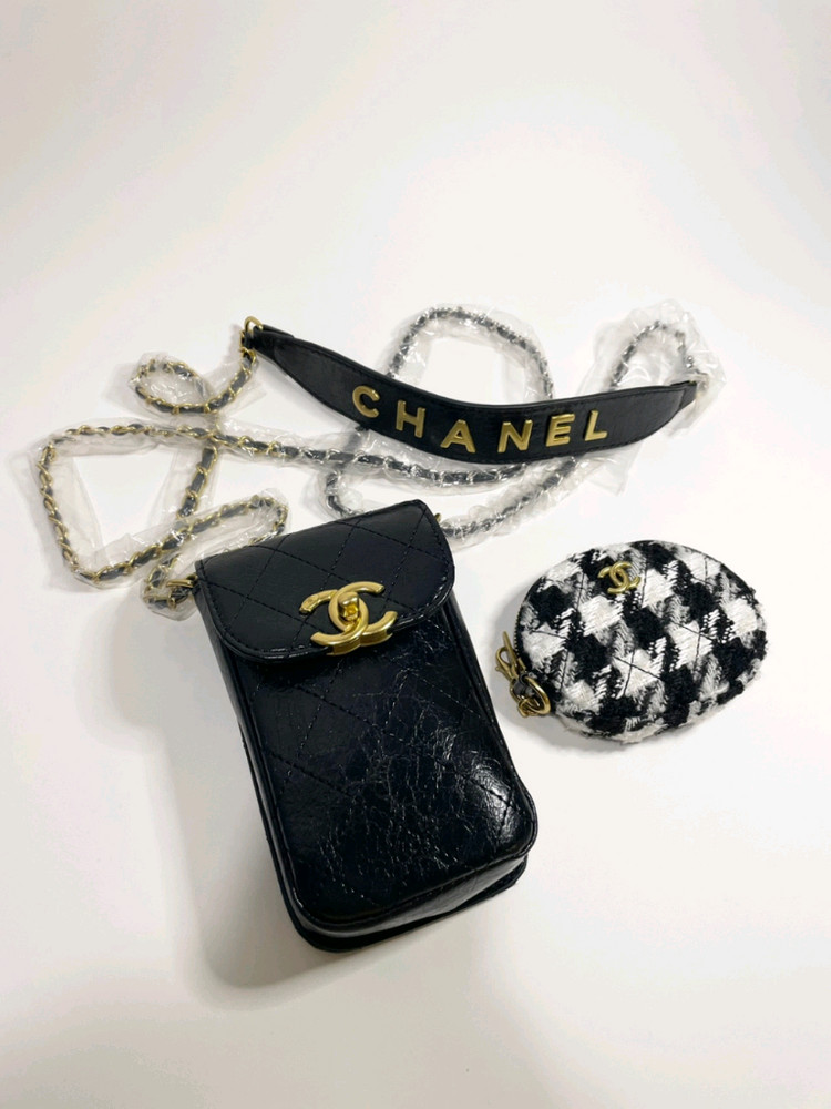 샤넬 뷰티 트위드 파우치 크로스백--2