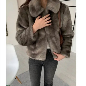 카라 그레이 브라운 퍼자켓 숏자켓 퍼점퍼 퍼코트 무스탕 코트