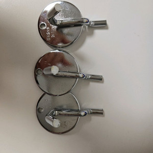 타공판 실버 스테인리스 후크 고리 3개