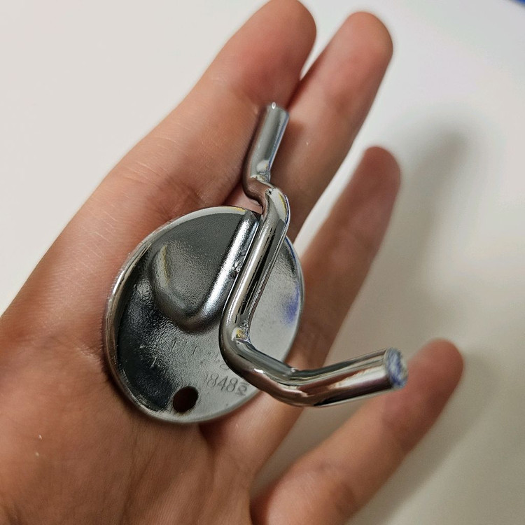 타공판 실버 스테인리스 후크 고리 3개--1