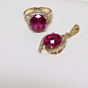 14k 목걸이 팬던트 반지세트