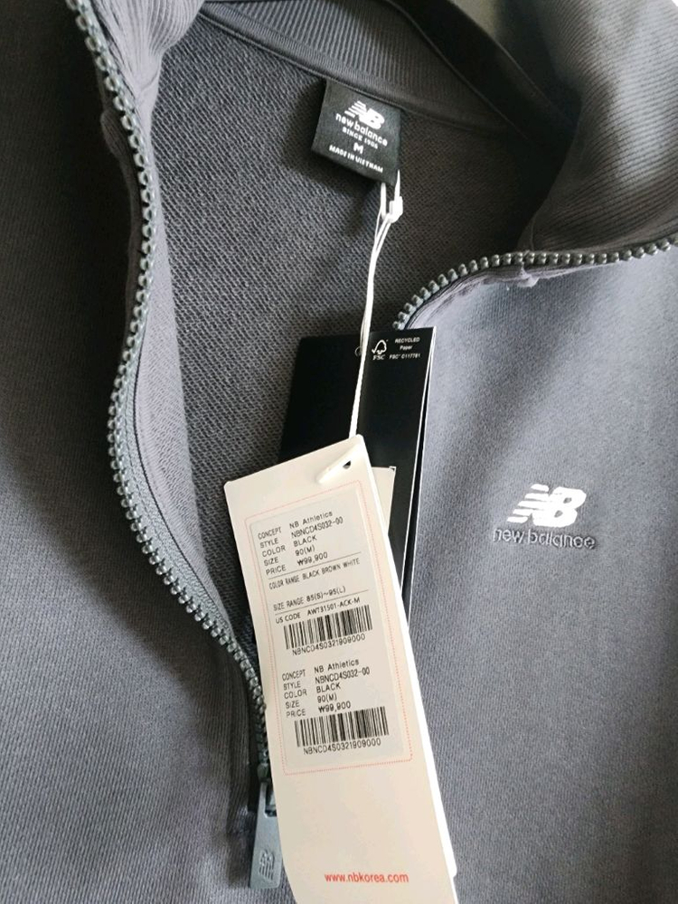 뉴발란스 여성 에슬레틱 세미크롭 반집업 맨투맨 NBNCD4S032--4