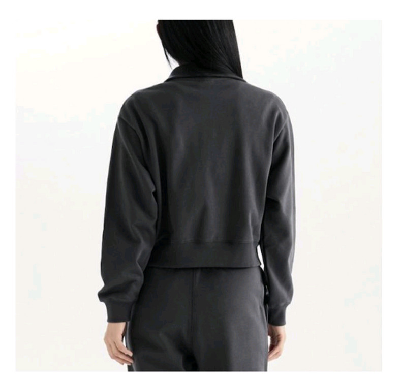 뉴발란스 여성 에슬레틱 세미크롭 반집업 맨투맨 NBNCD4S032--9