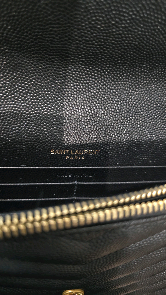 생로랑 모노그램 엔벨로프 체인 숄더백 WOC 블랙 금장--1