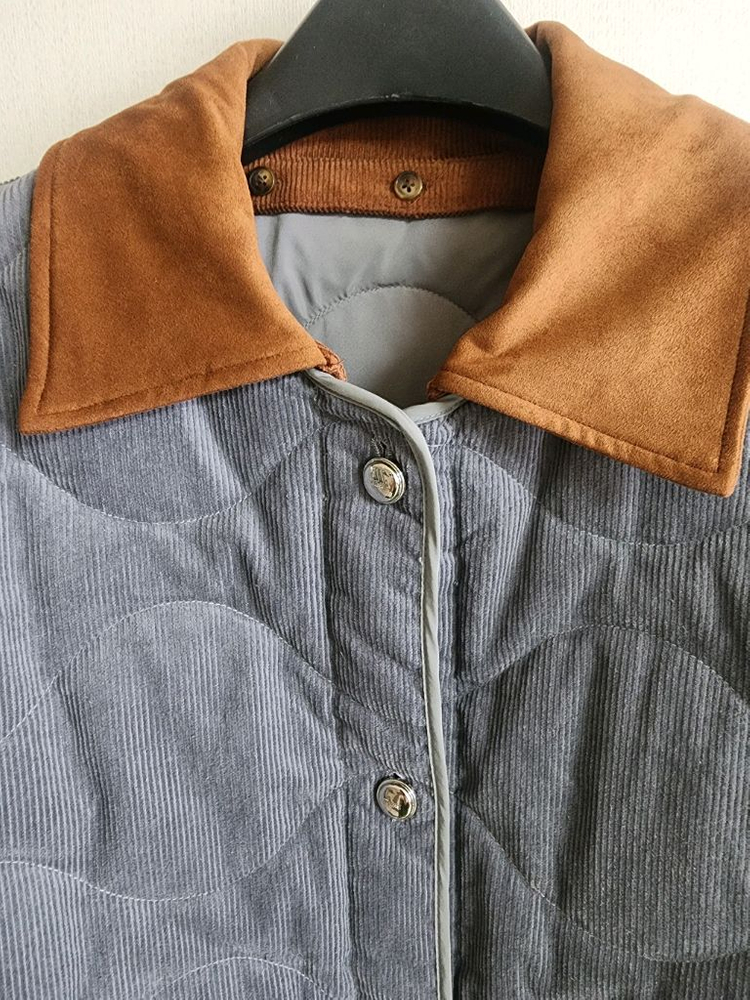 타임 스타일 코듀로이 구스 다운 자켓 점퍼 한섬 (정품X)--1