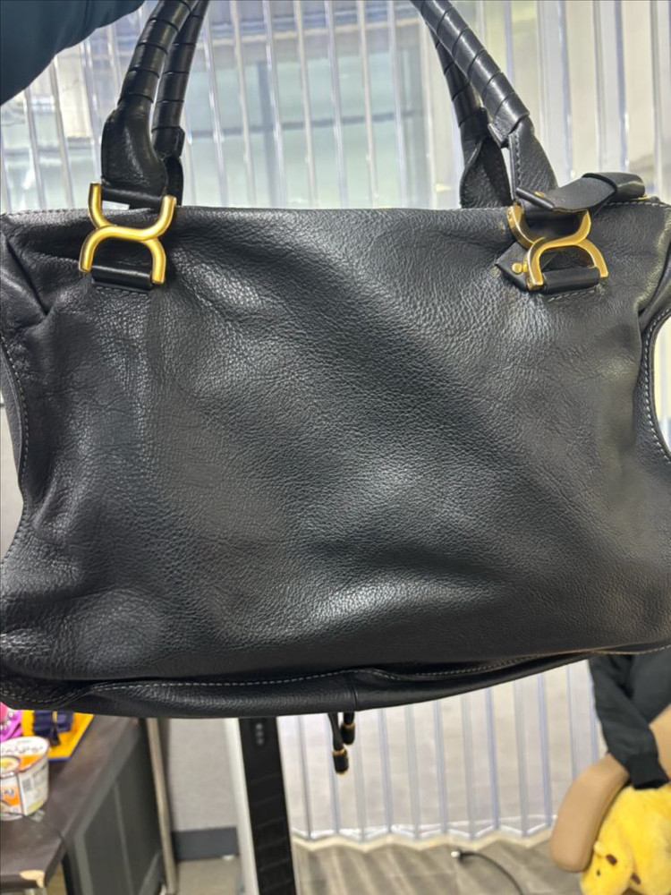 끌로에 마르씨 블랙 레더 토트백--1