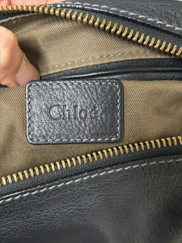 끌로에 마르씨 블랙 레더 토트백--3