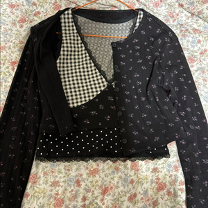 파리지앵바이브 가디건 탑 세트