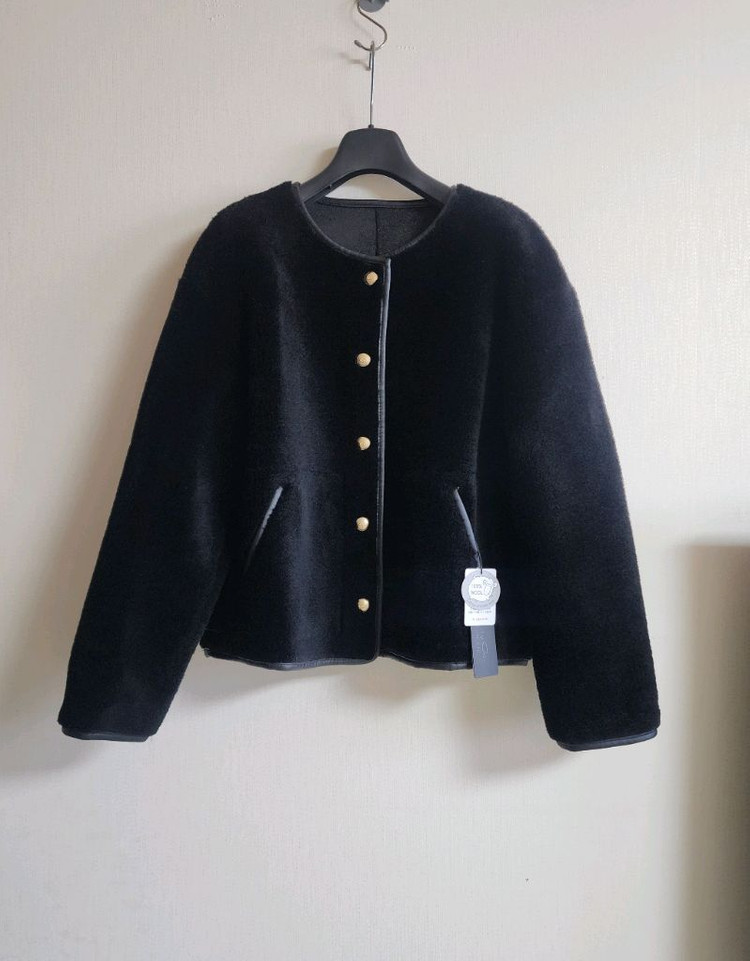 한섬 랑방 스타일 양모 퍼 자켓 뽀글이 무스탕--3