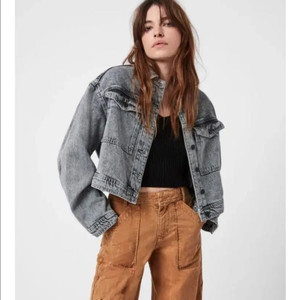 올세인츠 allsaints 레논 크롭 청자켓 데님 자켓 아우터 라이더
