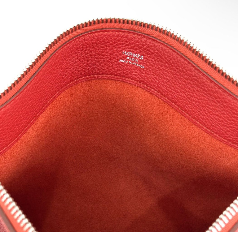 Hermes 에르메스 바자 클러치 MM 루즈그레나--7