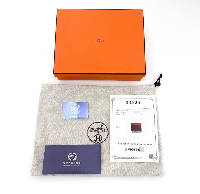 Hermes 에르메스 바자 클러치 MM 루즈그레나--8