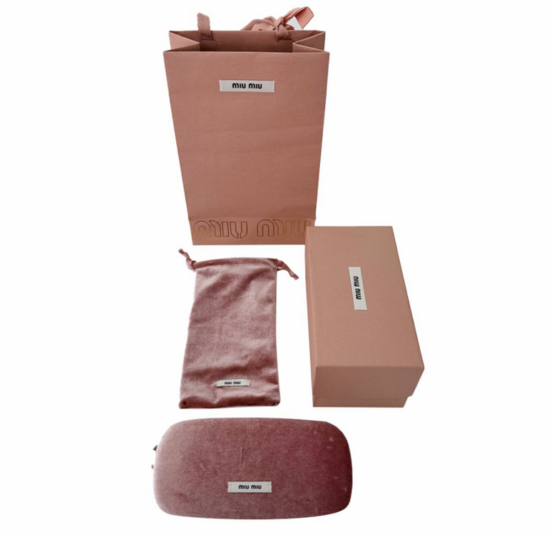 미우미우 아세테이트 로고 장식 캣아이 선글라스 화이트--8