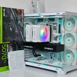 (새제품화이트)9800X3D, RTX5070Tl, B850M WIFI, 850W GOLD, 방송게이밍컴퓨터본체