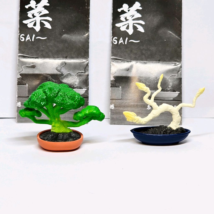 분채 채소 분재 가챠 브로콜리 흰 아스파라거스 일괄 이미지