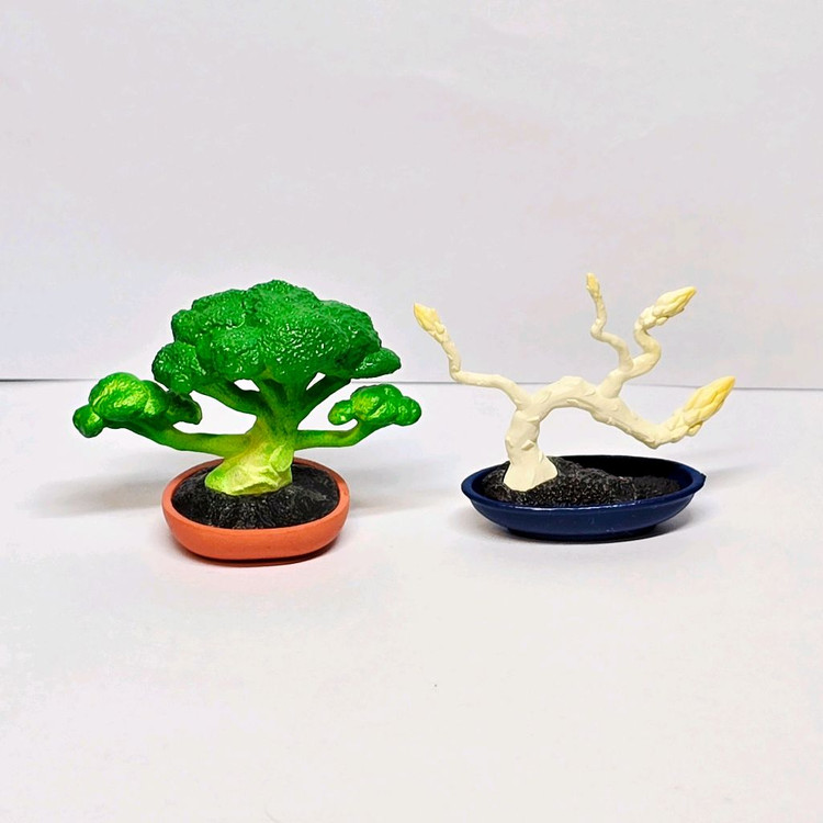 분채 채소 분재 가챠 브로콜리 흰 아스파라거스 일괄 이미지