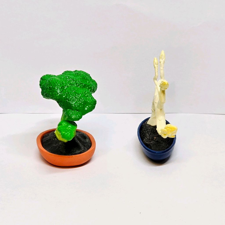 분채 채소 분재 가챠 브로콜리 흰 아스파라거스 일괄 이미지