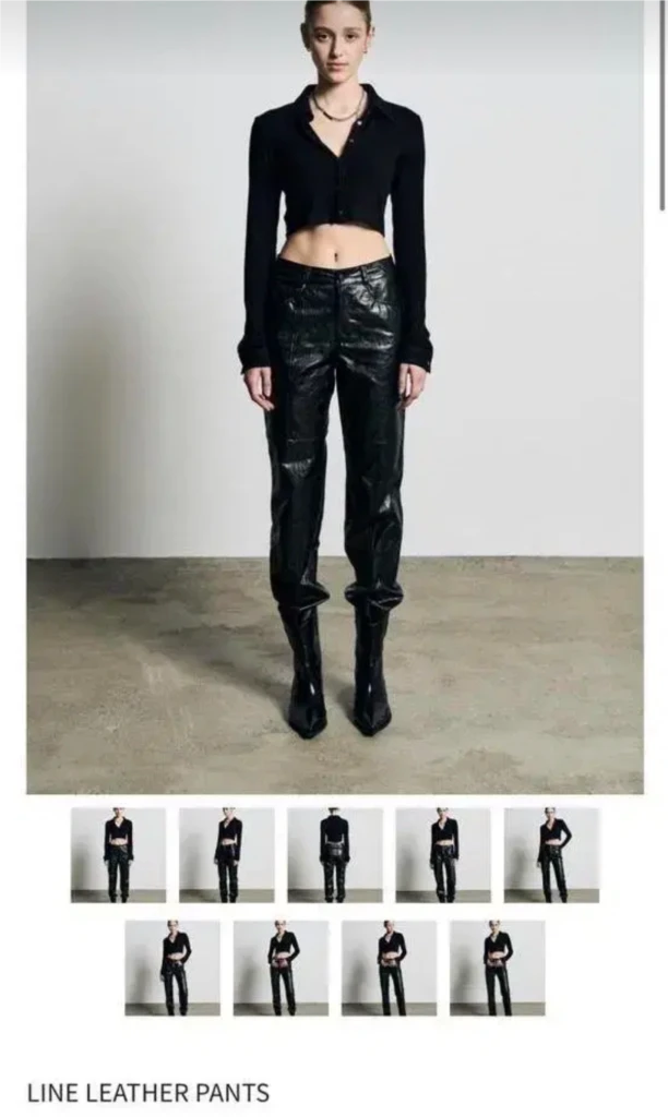 보헤미안서울 라인 레더 팬츠 line leather pants 바지 데님 이미지