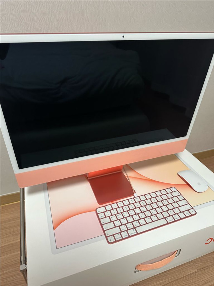 올인원 데스크톱 24인치 오렌지 아이맥m1 512 이미지