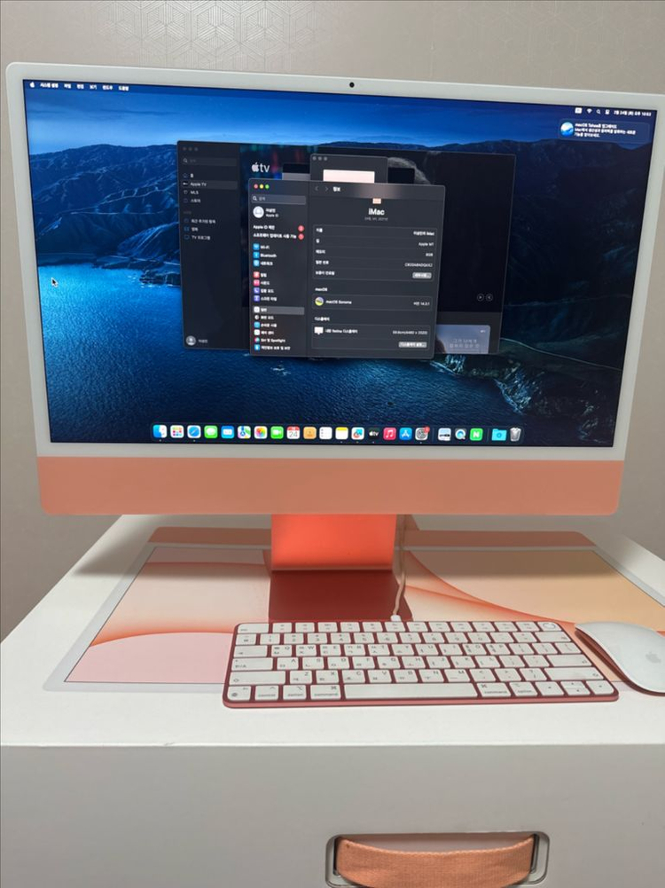 올인원 데스크톱 24인치 오렌지 아이맥m1 512 이미지