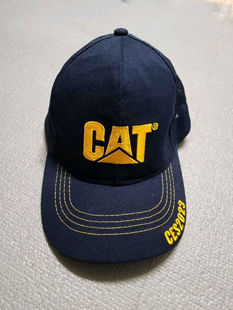 캐터필러 CAT 네이비 메쉬 볼캡--1