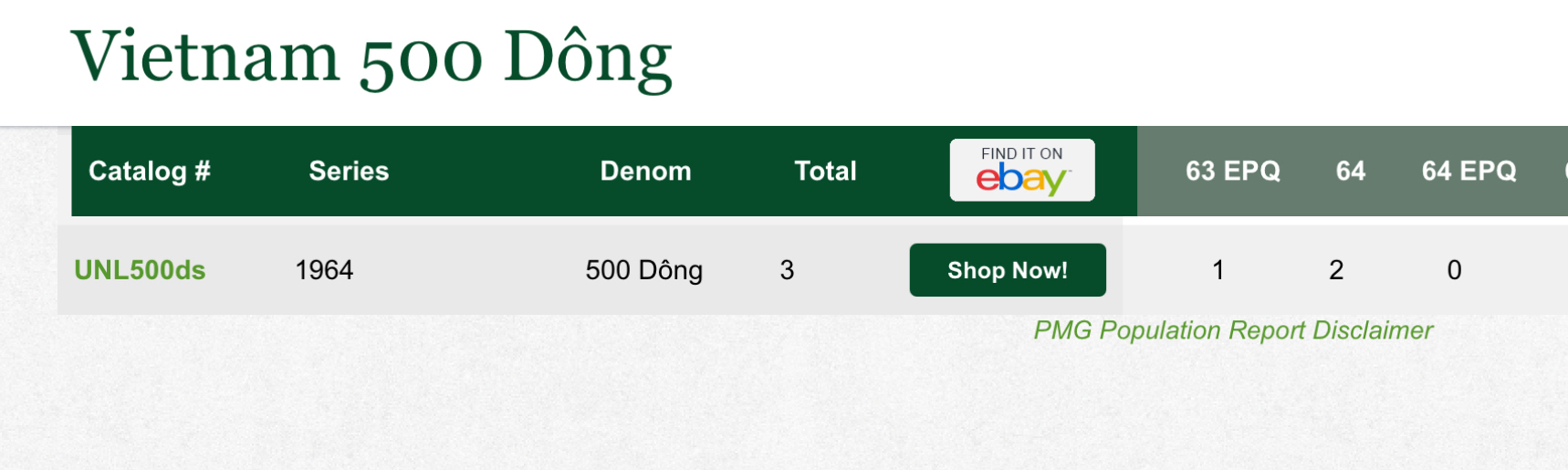 [탑팝] 1964년 베트남 500동 PMG 64 이미지