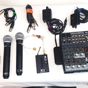 슈어 무선 마이크 SVX 88 X7 PG58 핸드2채널 바디팩 2패널 베링거 믹서 6채널 세트 ->가격다운