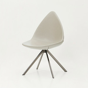 물방울 디자인 회전 식탁 의자 (아이보리/블랙)