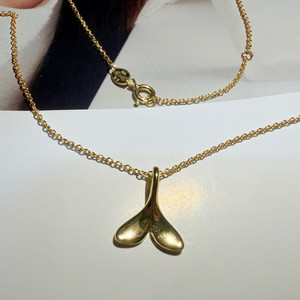 골드 물고기 꼬리 펜던트 목걸이(줄+팬던트 은999)새상품