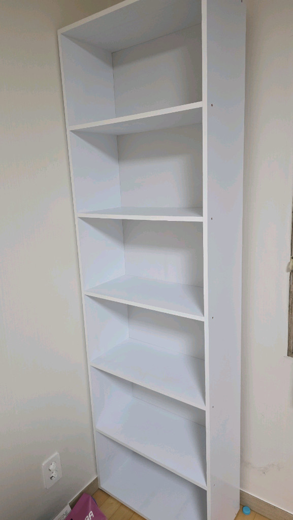 싱글침대프레임(바퀴형서랍3개)+6단책장--3