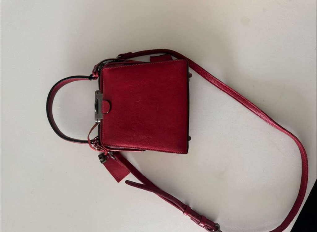 핸드메이드 레드가방 크로스백--1