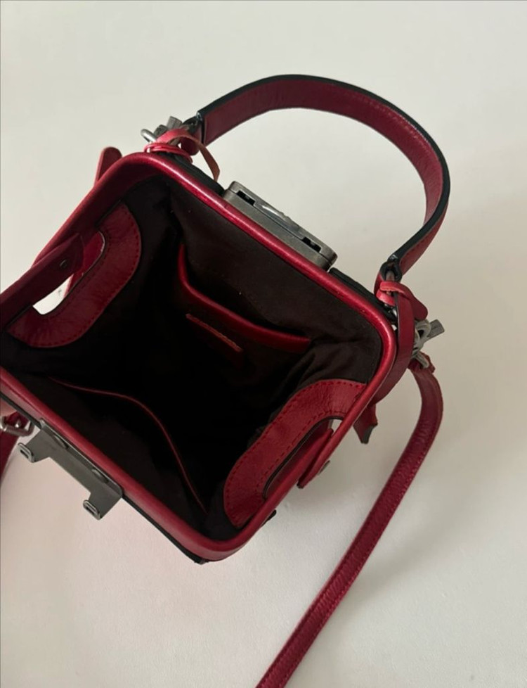 핸드메이드 레드가방 크로스백--2